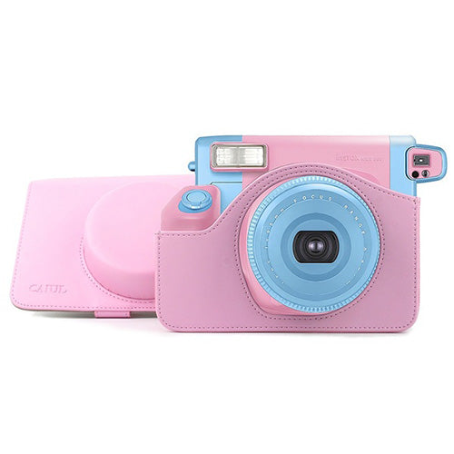 CAIUL Vintage Camera Case Bag For Fujifilm INSTAX Wide 300 Instant Camera,PU Leather Pink