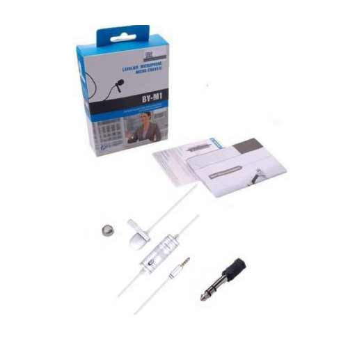Boya BY-M1 Omni directional Lavalier Microphone for DSLRs,Camcorders & Smartphones White