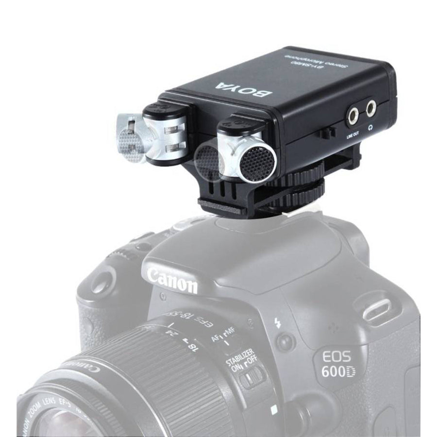 Boya By-SM80 Stereo Video Microphone Condenser with Windshield for Canon Nikon DSLR Camera Camcorder