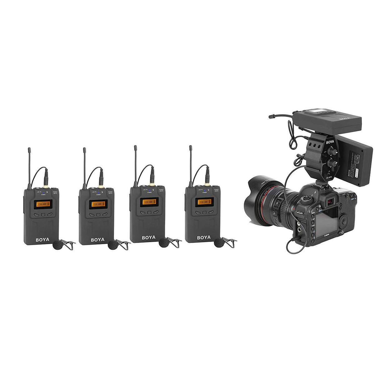 BOYA BY-MP4 Microphone Audio Mixer & Compact Dual-Mic Mounting Hub for Smartphones & DSLR Cameras & Camcorders (MP4)