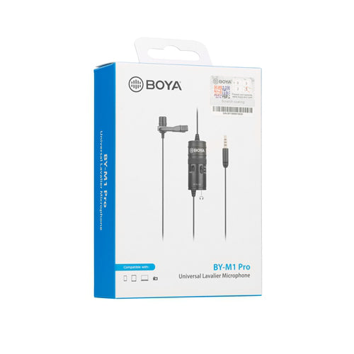 BOYA BY-M1 Pro Omnidirectional Lavalier Condenser Microphone with Gain control, Headphone-out, Noise cancellation for iPhone Android Smartphone DSLR Camera Camcorder Audio Recorder YouTube(20ft Cable)