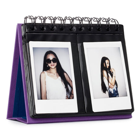 CAIUL 68 Pockets Desk Calendar Style Photo Album for Fujifilm Instax Mini 7s 8 8+ 9 25 26 50s 70 90 Films Purple