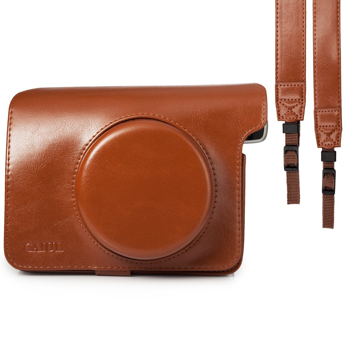CAIUL Vintage Camera Case Bag For Fujifilm INSTAX Wide 300 Instant Camera,PU Leather Brown