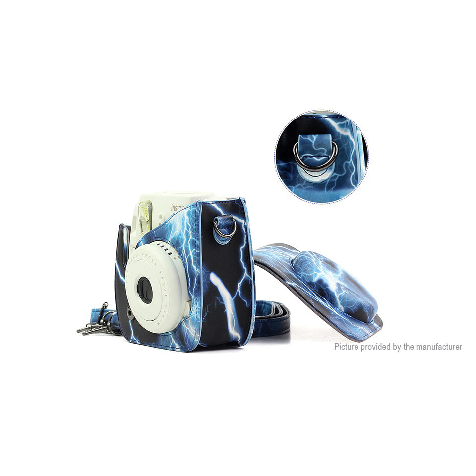 Caiul Pu Leather Fujifilm Instax Mini 11/ 9 Camera Bag Lightning blue