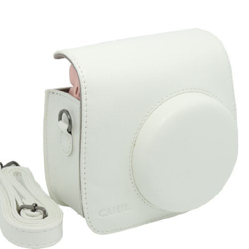 CAIUL Vintage PU Leather fuji mini case for Fujifilm Instax Mini 11/9/8 Case bag White