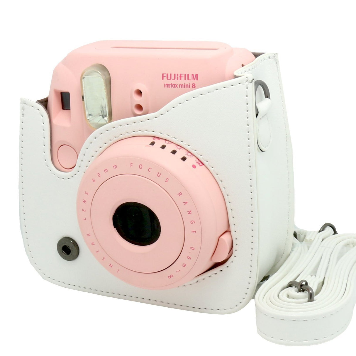 CAIUL Vintage PU Leather fuji mini case for Fujifilm Instax Mini 11/9/8 Case bag White