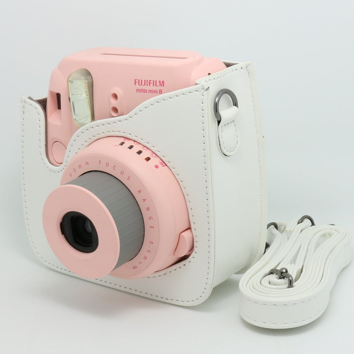 CAIUL Vintage PU Leather fuji mini case for Fujifilm Instax Mini 11/9/8 Case bag White