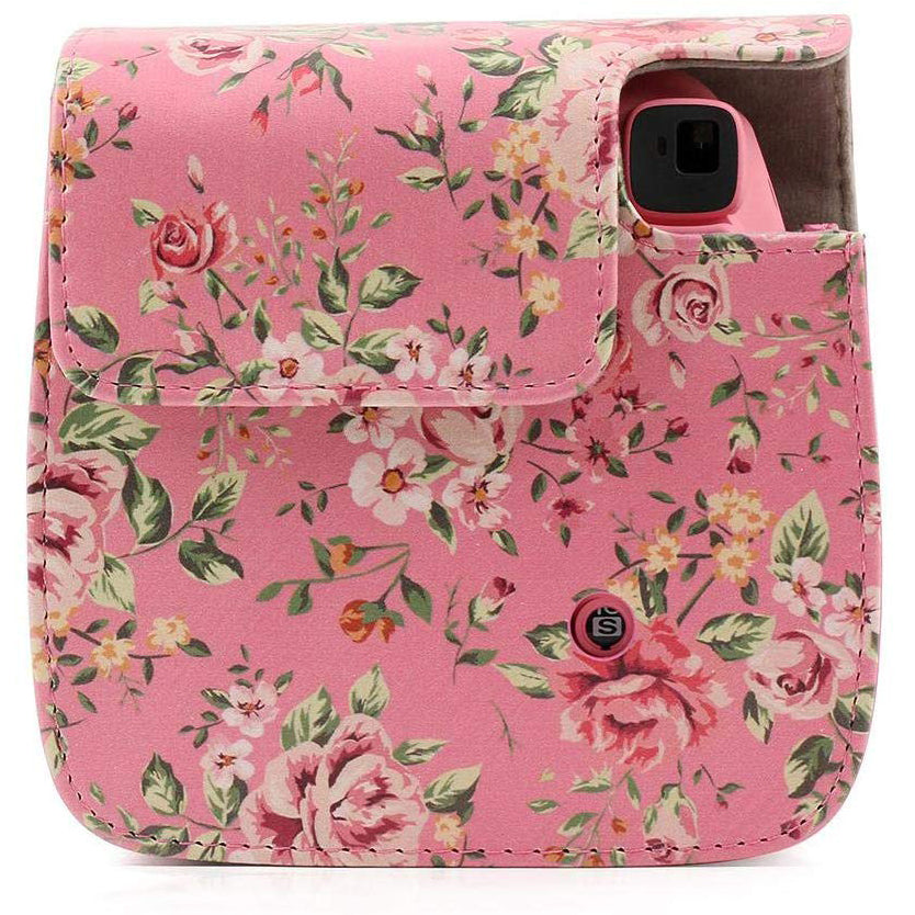 Caiul Pu Leather Fujifilm Instax Mini 11/ 9 Camera Bag Pink roses