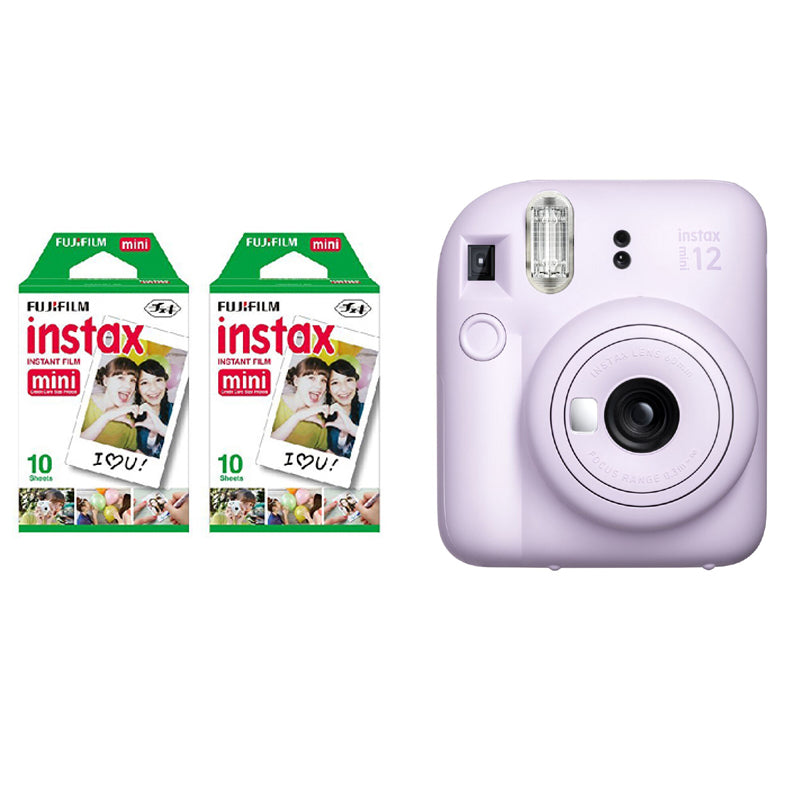 FUJIFILM INSTAX Mini 12 Instant Film Camera with 10X2 Pack of Instant Film Lilac Purple