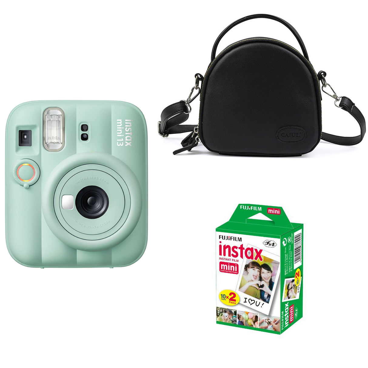 FUJIFILM INSTAX Mini 13 Instant Film Camera with Black shell bag and 20 Shots Instant film