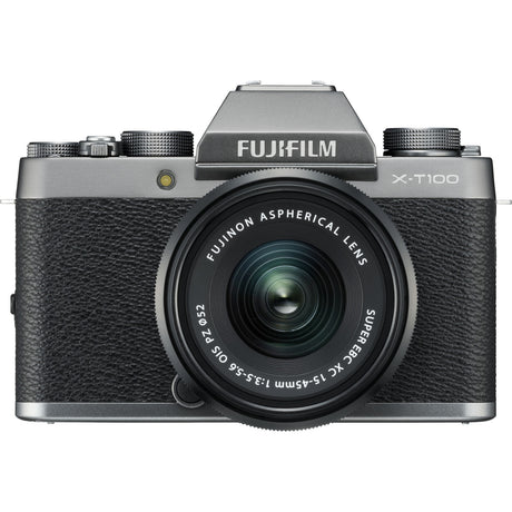 FUJIFILM X-T100 Mirrorless Digital Camera with 15-45mm Lens Dark Silver