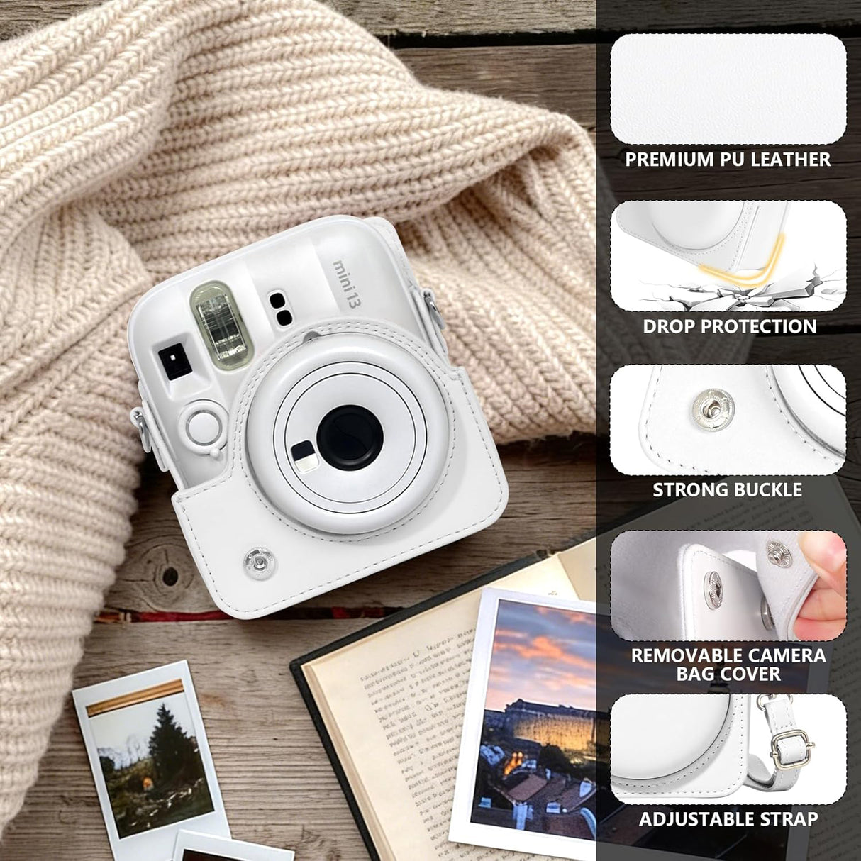 Zikkon Carrying Bag with Adjustable Shoulder Strap for FujiFilm Instax Mini 13 Camera