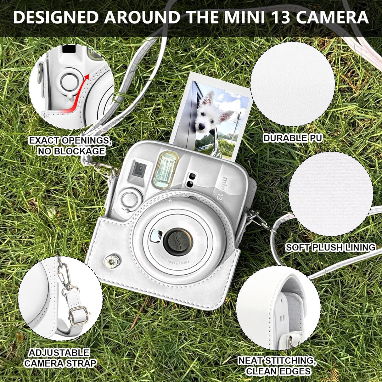 Zikkon Carrying Bag with Adjustable Shoulder Strap for FujiFilm Instax Mini 13 Camera