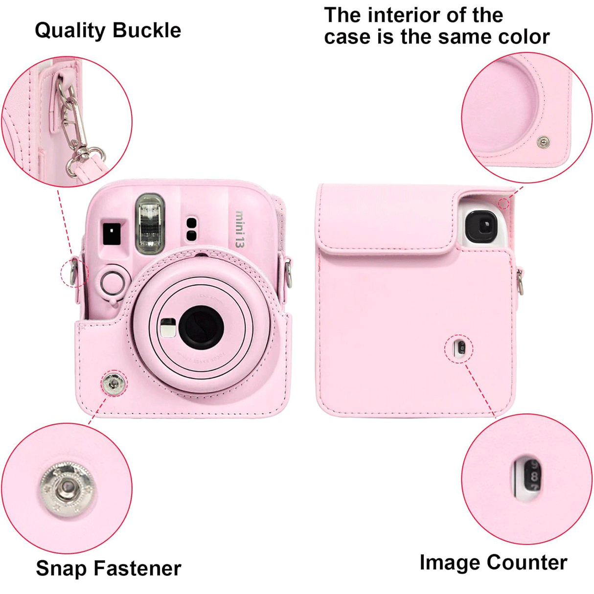 Zikkon Carrying Bag with Adjustable Shoulder Strap for FujiFilm Instax Mini 13 Camera