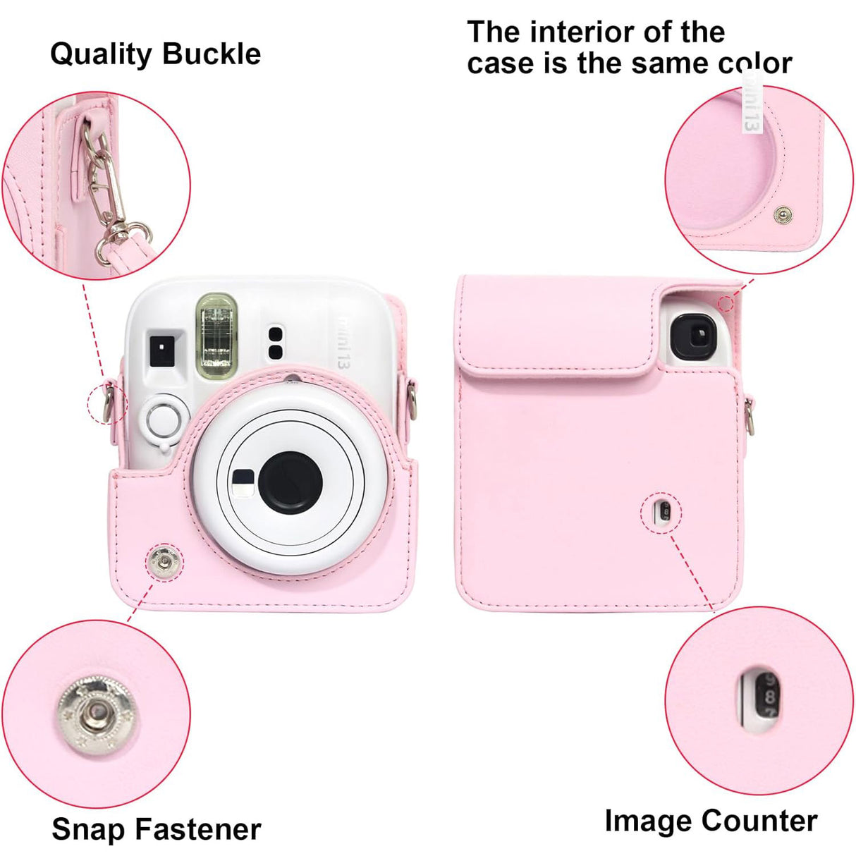Zikkon Carrying Bag with Adjustable Shoulder Strap for FujiFilm Instax Mini 13 Camera