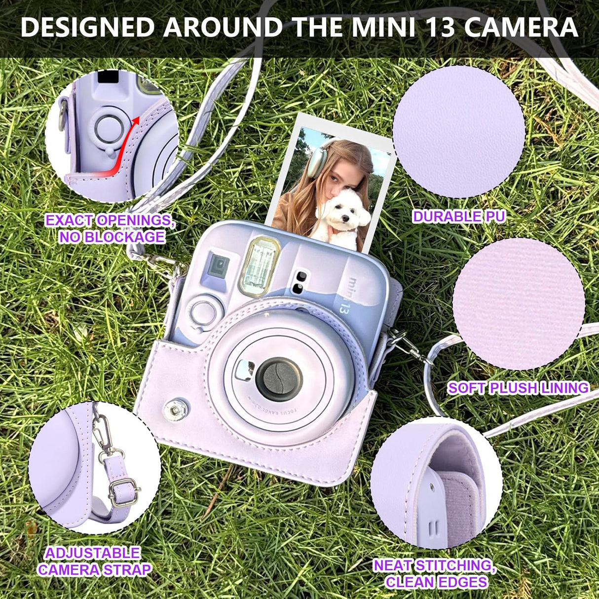 Zikkon Carrying Bag with Adjustable Shoulder Strap for FujiFilm Instax Mini 13 Camera