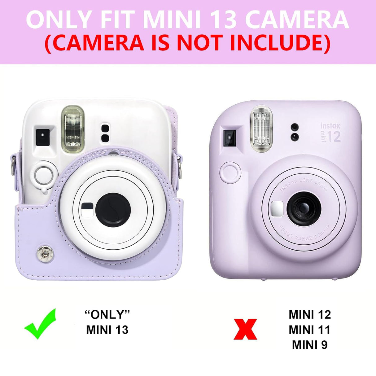 Zikkon Carrying Bag with Adjustable Shoulder Strap for FujiFilm Instax Mini 13 Camera