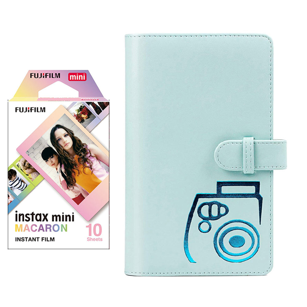 Fujifilm Instax mini 10X1 macaron Instant Film with 96-sheet Album for mini film (Ice blue)