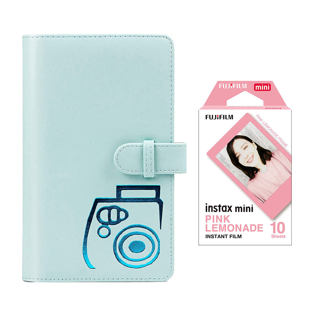 Fujifilm Instax mini 10X1 pink lemonade Instant Film with 96-sheet Album for mini film (Ice blue)