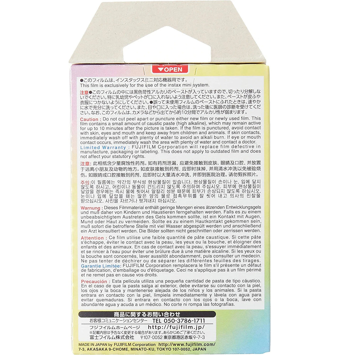 FUJIFILM Instax Mini 10x1 Instant Film Macaron