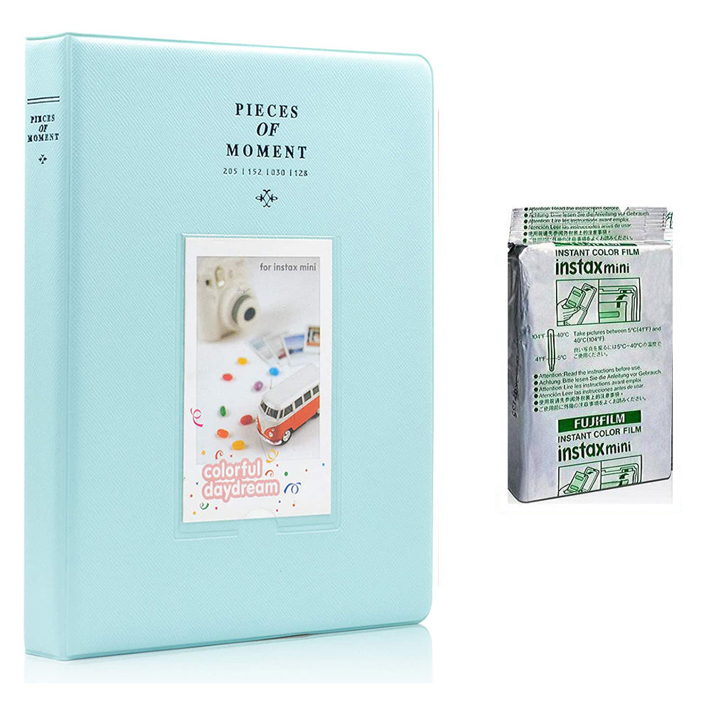 Fujifilm Instax Mini 10X1 Monochrome Instant Film With 128-sheet Album for mini film Ice blue