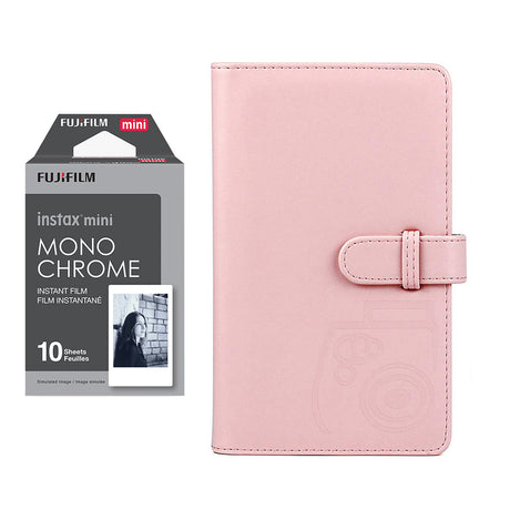 Fujifilm Instax Mini 10X1 Monochrome Instant Film with 96-sheet Album for mini film Blush pink