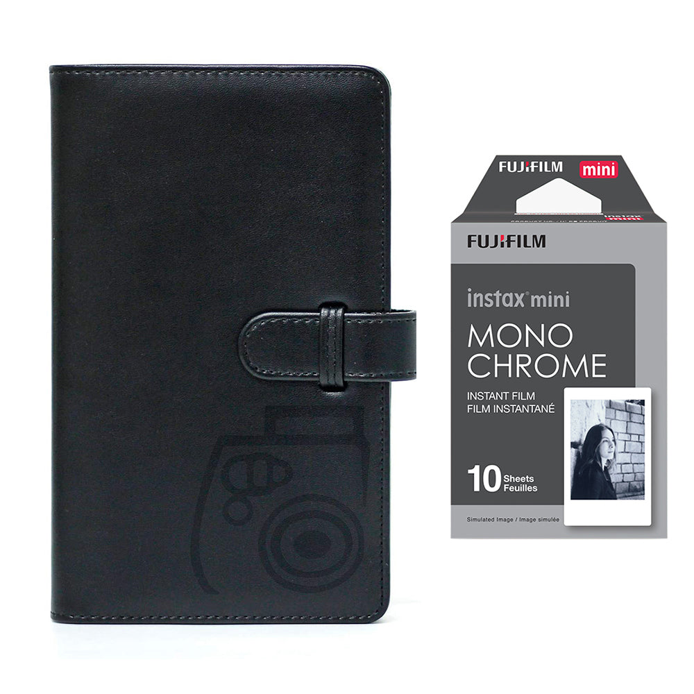 Fujifilm Instax Mini 10X1 Monochrome Instant Film with 96-sheet Album for mini film Charcoal gray