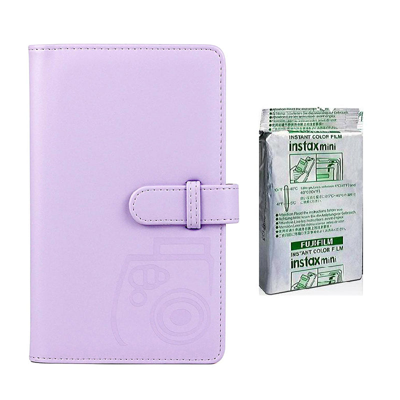 Fujifilm Instax Mini 10X1 Monochrome Instant Film with 96-sheet Album for mini film Lilac purple