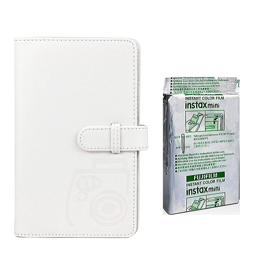 Fujifilm Instax Mini 10X1 Monochrome Instant Film with 96-sheet Album for mini film lce white
