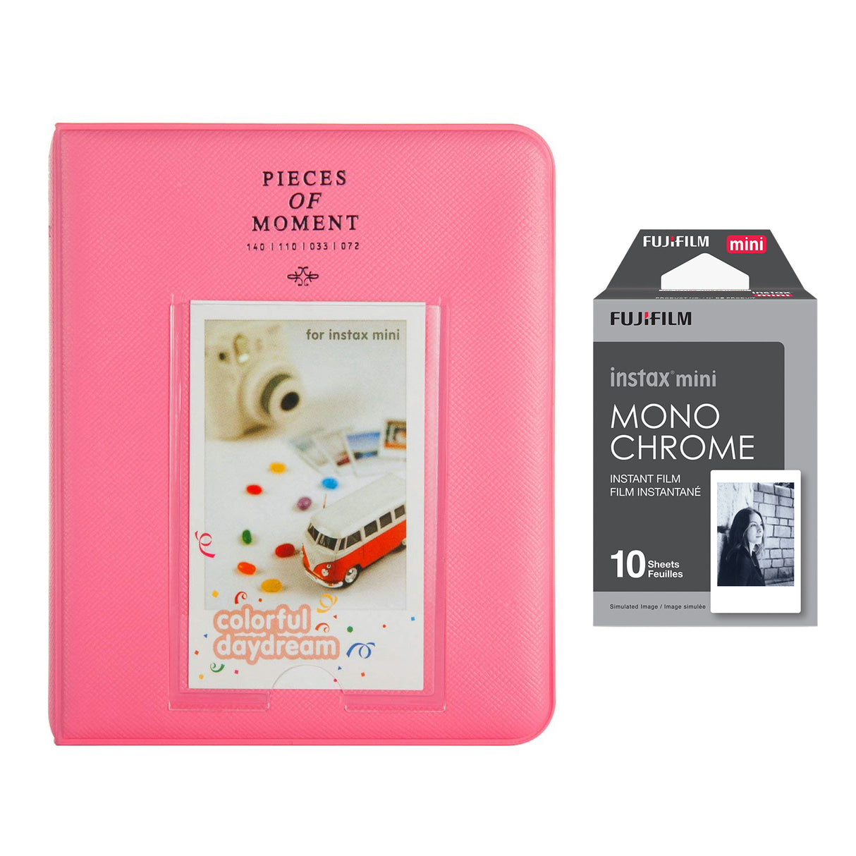 Fujifilm Instax Mini 10X1 Monochrome Instant Film with Instax Time Photo Album 64 Sheets FLAMINGO PINK