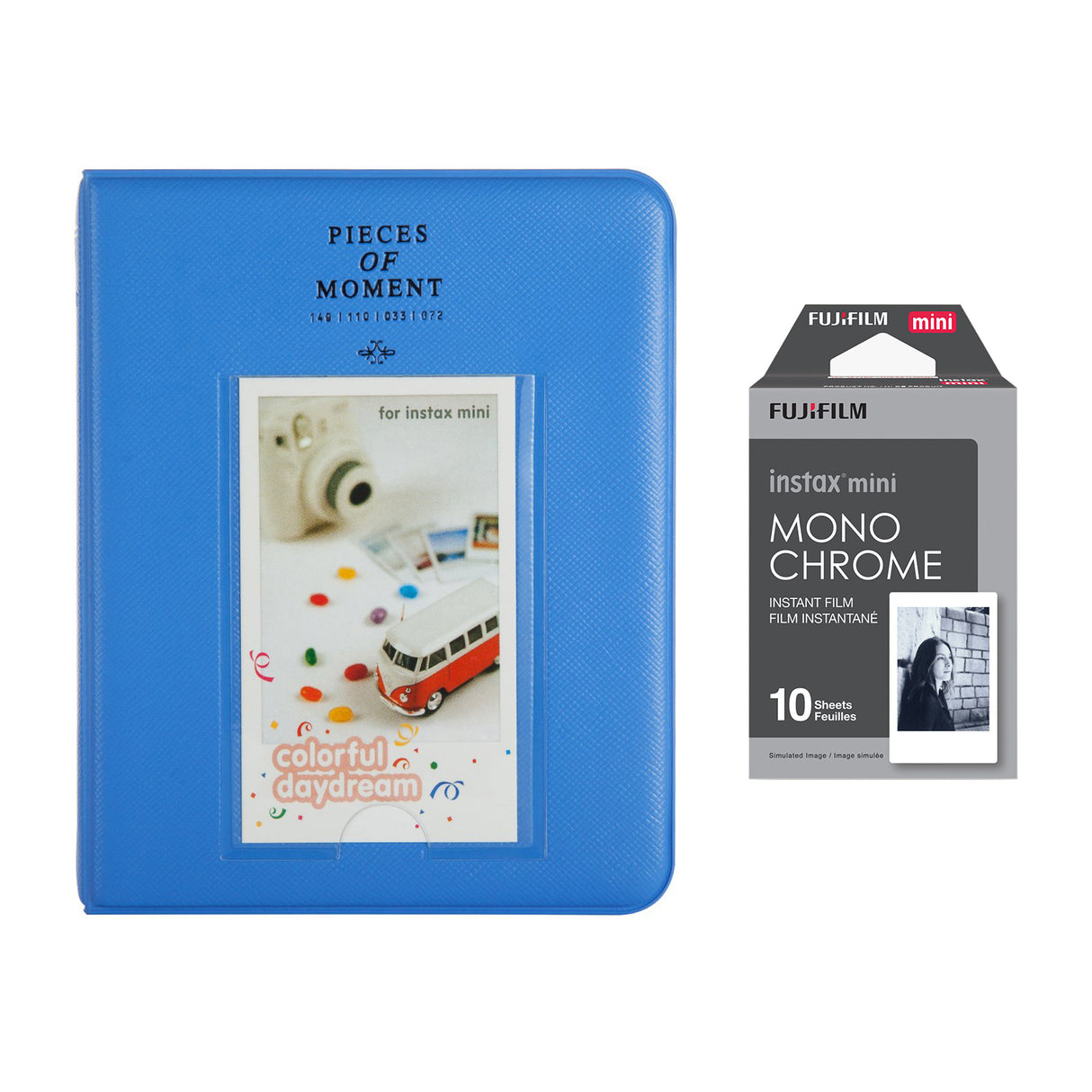 Fujifilm Instax Mini 10X1 Monochrome Instant Film with Instax Time Photo Album 64 Sheets Cobalt blue