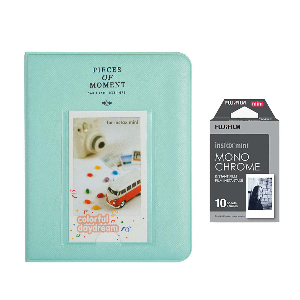 Fujifilm Instax Mini 10X1 Monochrome Instant Film with Instax Time Photo Album 64 Sheets Ice blue