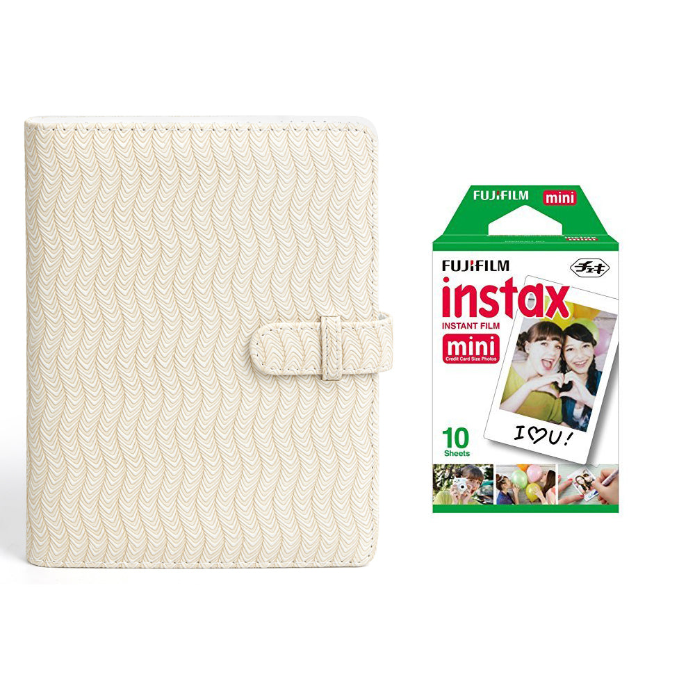 Fujifilm Instax Mini 10X1 Sheets Instant Film with 128-sheet Album for mini film (Beige Wave)