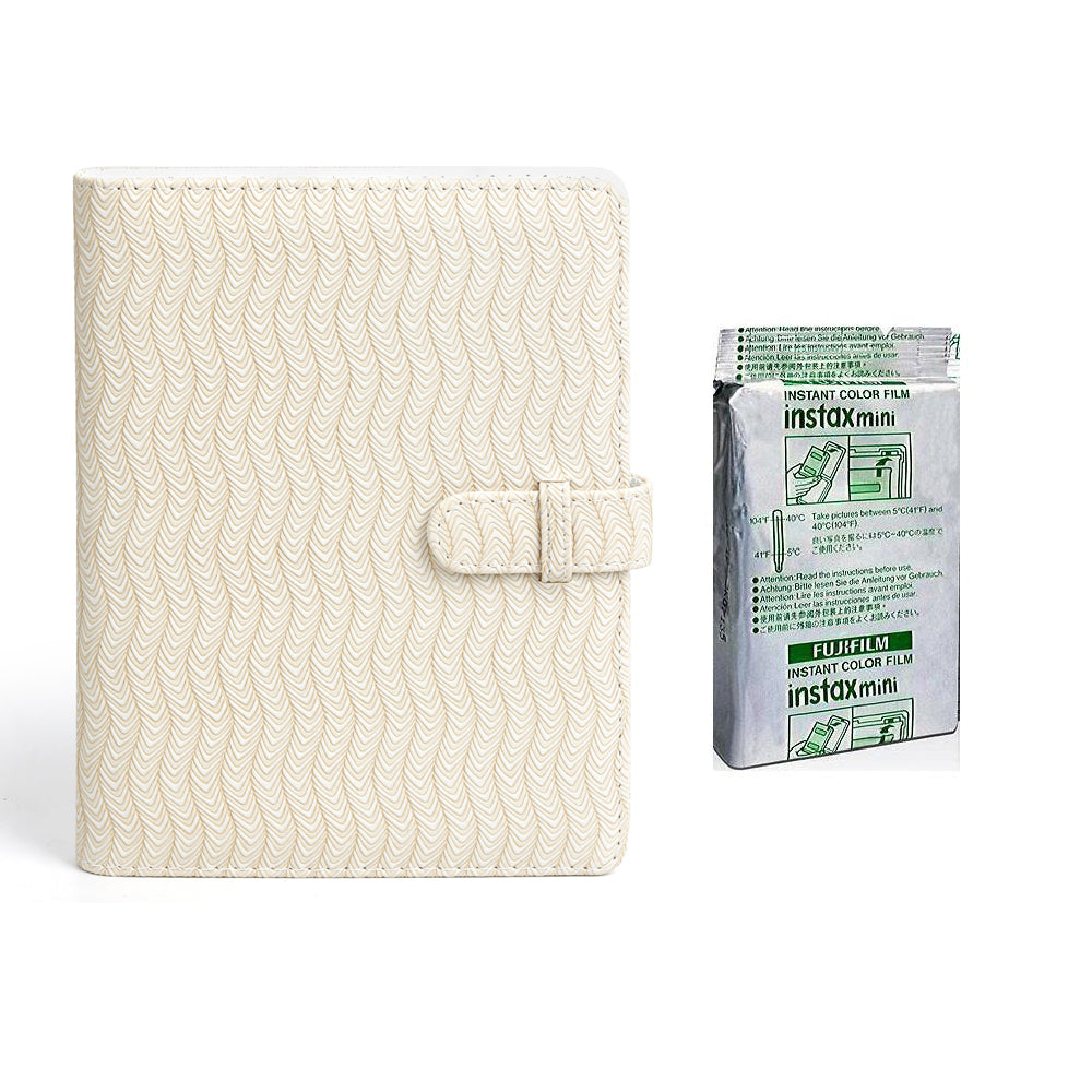 Fujifilm Instax Mini 10X1 Sheets Instant Film with 128-sheet Album for mini film (Beige Wave)