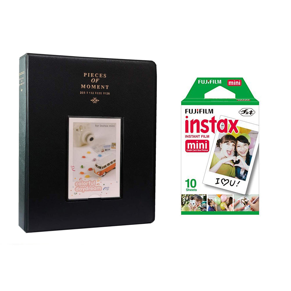 Fujifilm Instax Mini 10X1 Sheets Instant Film with 128-sheet Album for mini film (Black)