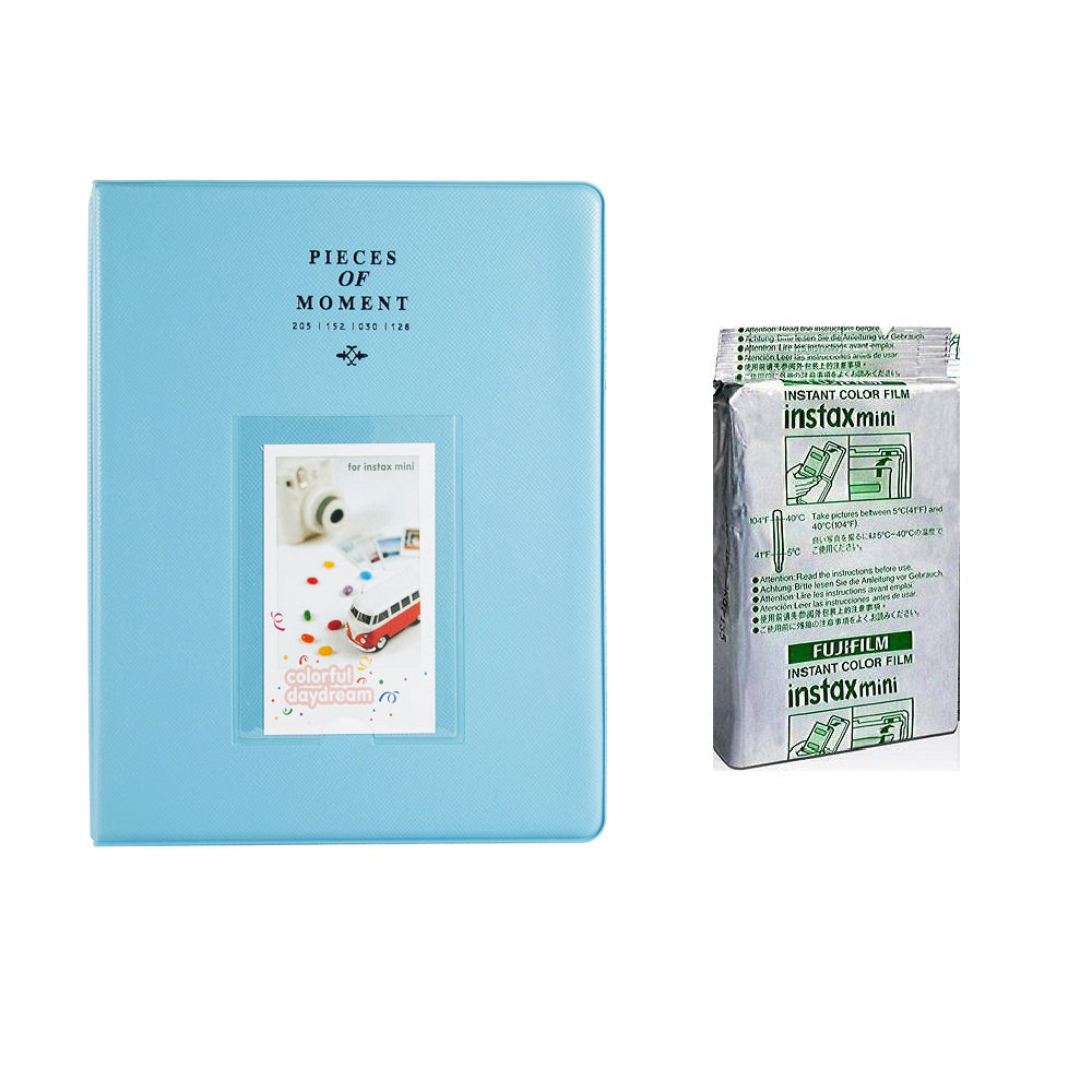 Fujifilm Instax Mini 10X1 Sheets Instant Film with 128-sheet Album for mini film (Blue)