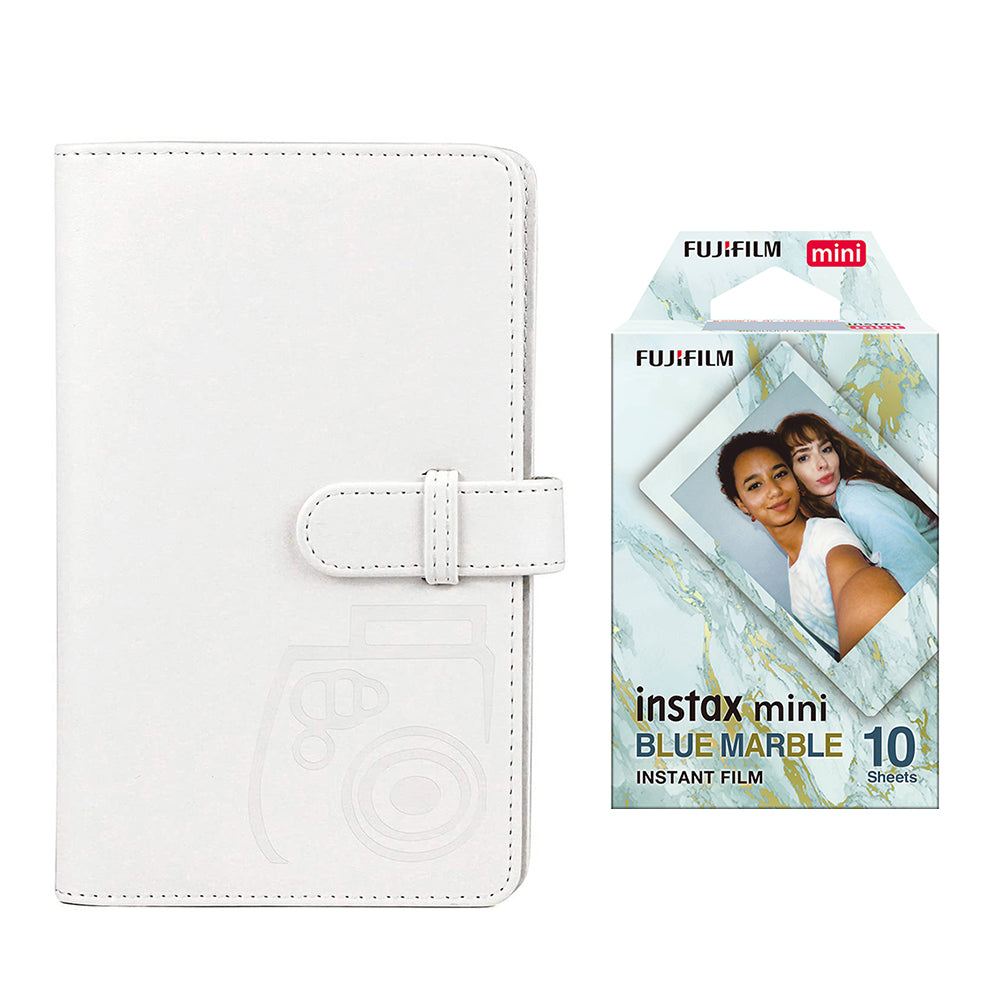 Fujifilm Instax Mini 10X1 blue marble Instant Film with 96-sheet Album for mini film Smoky white