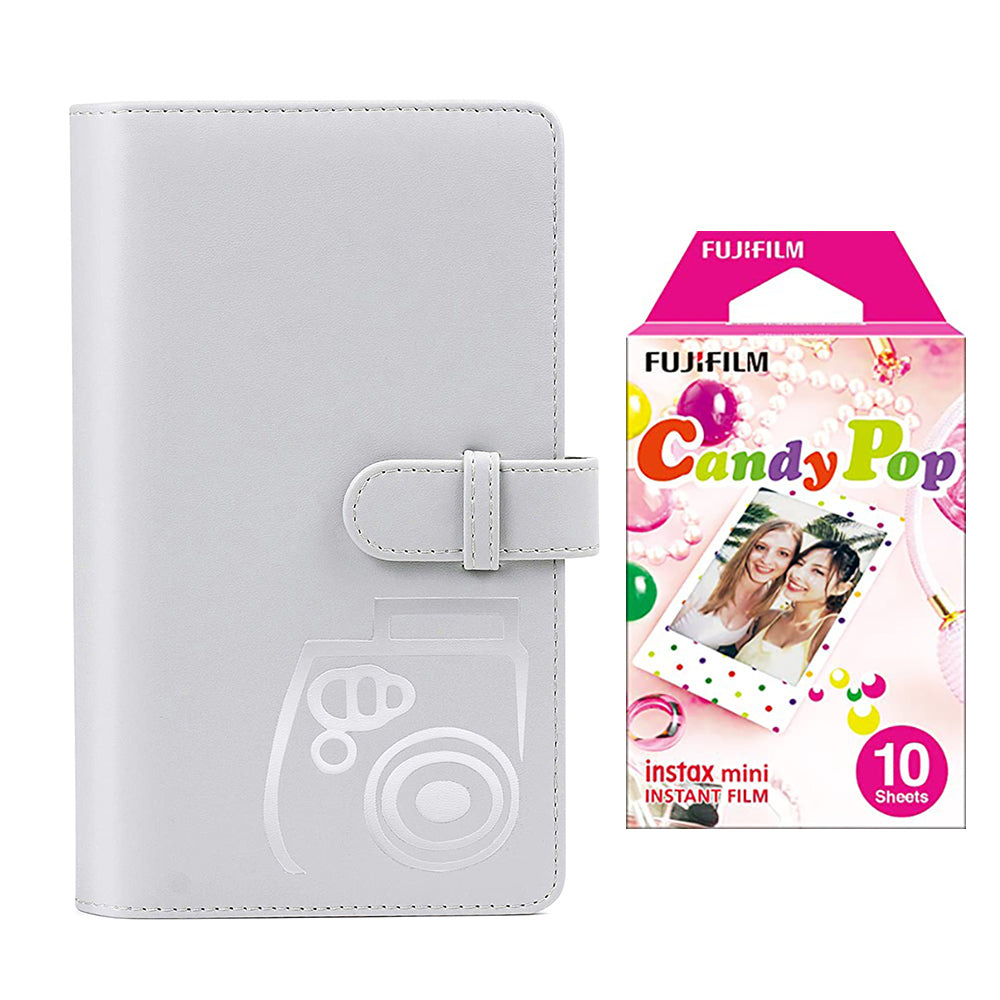 Fujifilm Instax Mini 10X1candy pop Instant Film with 96-sheet Album for mini film Smoky white