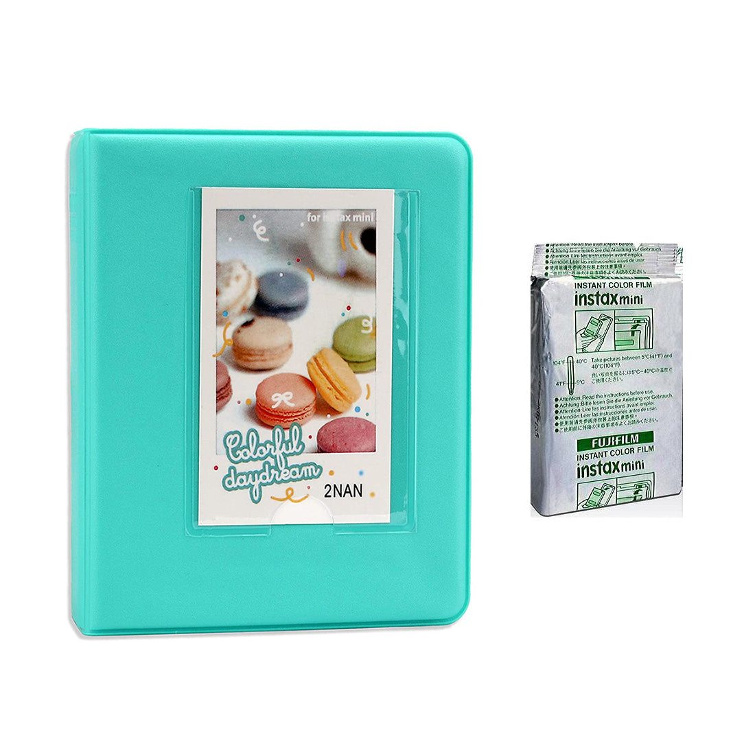 Fujifilm Instax Mini 10X1 candy pop Instant Film with Instax Time Photo Album 64 Sheets Mint Green
