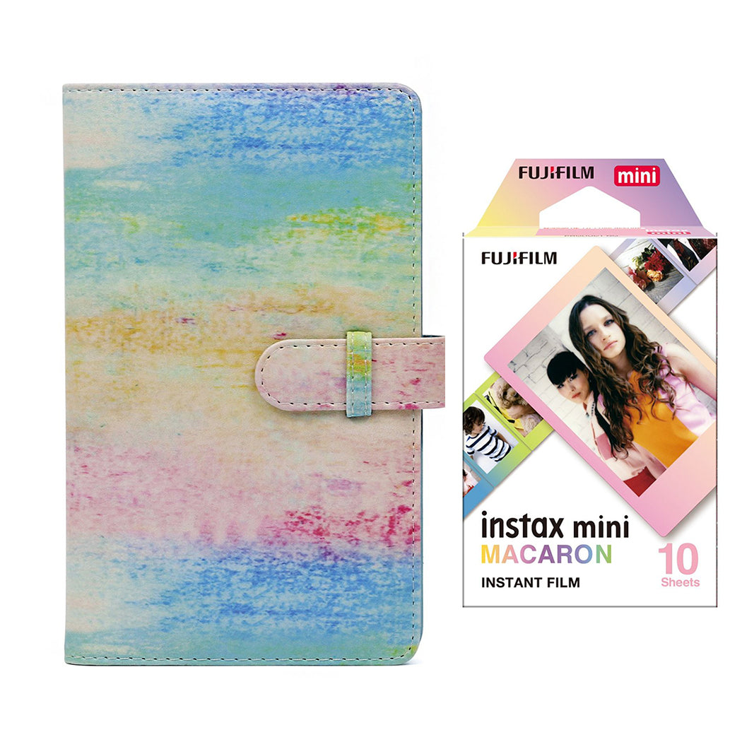 Fujifilm Instax Mini 10X1 macaron Instant Film with 96-sheet Album for mini film (Watercolor)