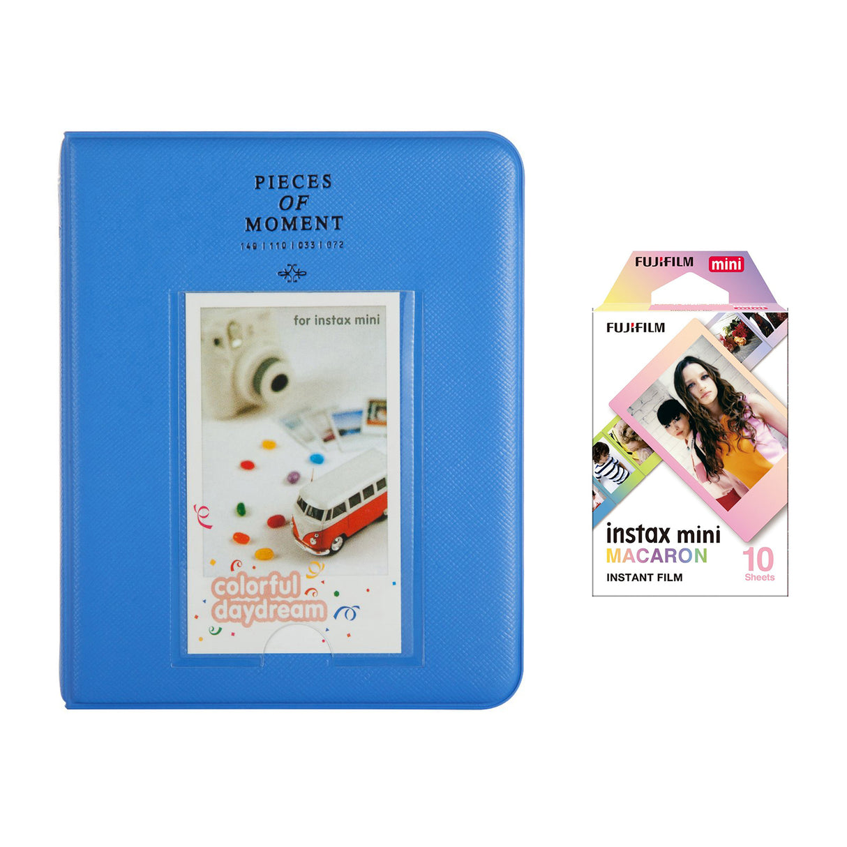 Fujifilm Instax Mini 10X1 macaron Instant Film with Instax Time Photo Album 64 Sheets Cobalt blue