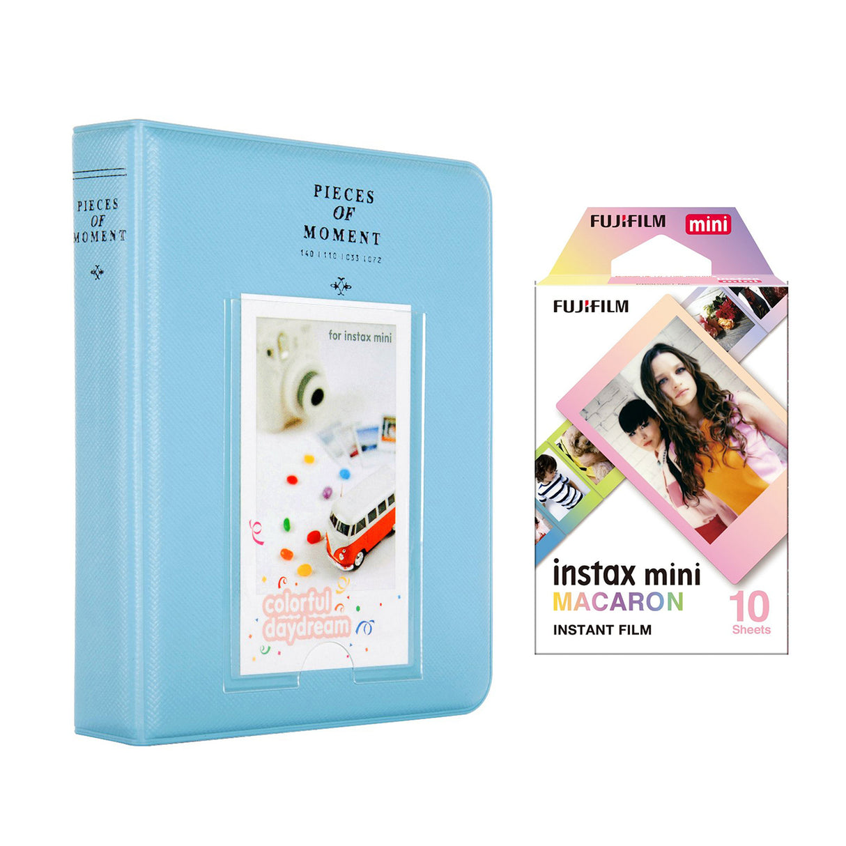 Fujifilm Instax Mini 10X1 macaron Instant Film with Instax Time Photo Album 64 Sheets Sky blue