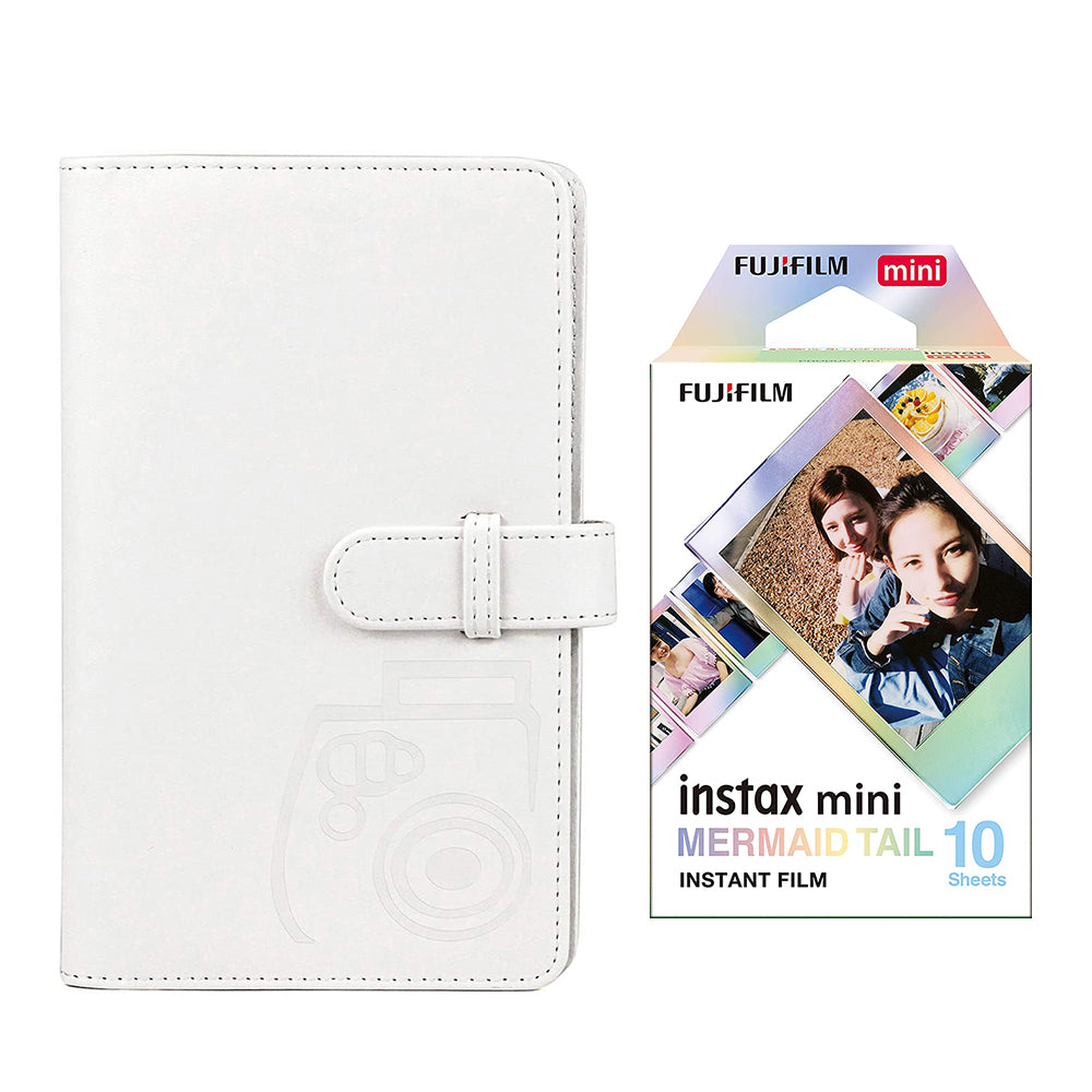 Fujifilm Instax Mini 10X1 mermaid tail Instant Film with 96-sheet Album for mini film lce white