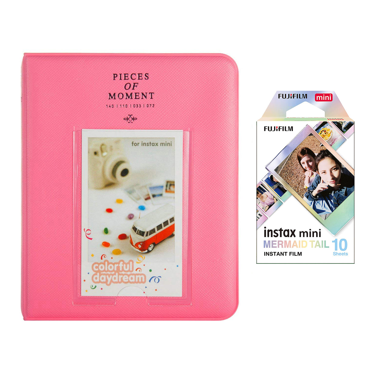 Fujifilm Instax Mini 10X1 mermaid tail Instant Film with Instax Time Photo Album 64 Sheets FLAMINGO PINK