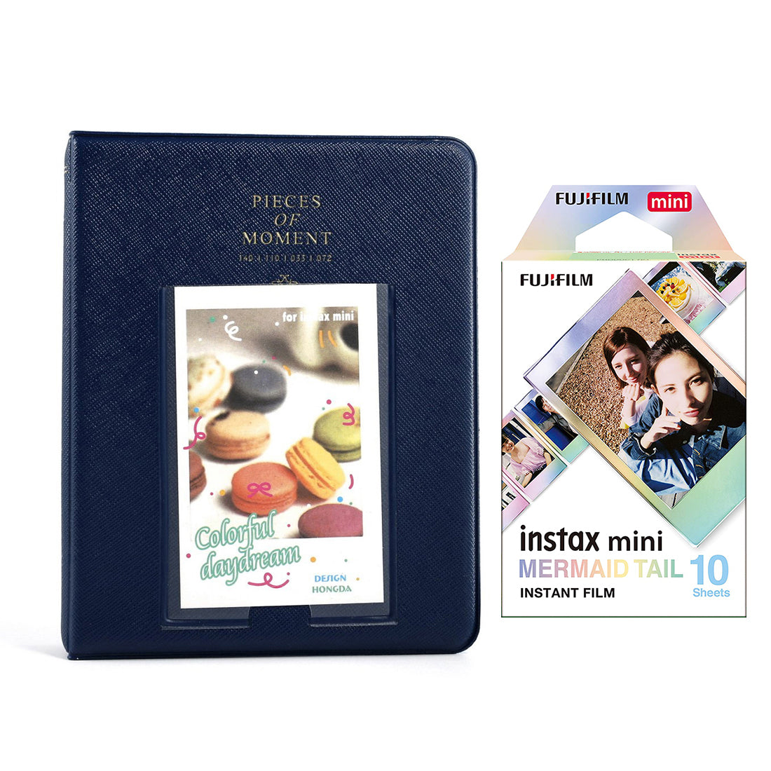 Fujifilm Instax Mini 10X1 mermaid tail Instant Film with Instax Time Photo Album 64 Sheets Navy blue
