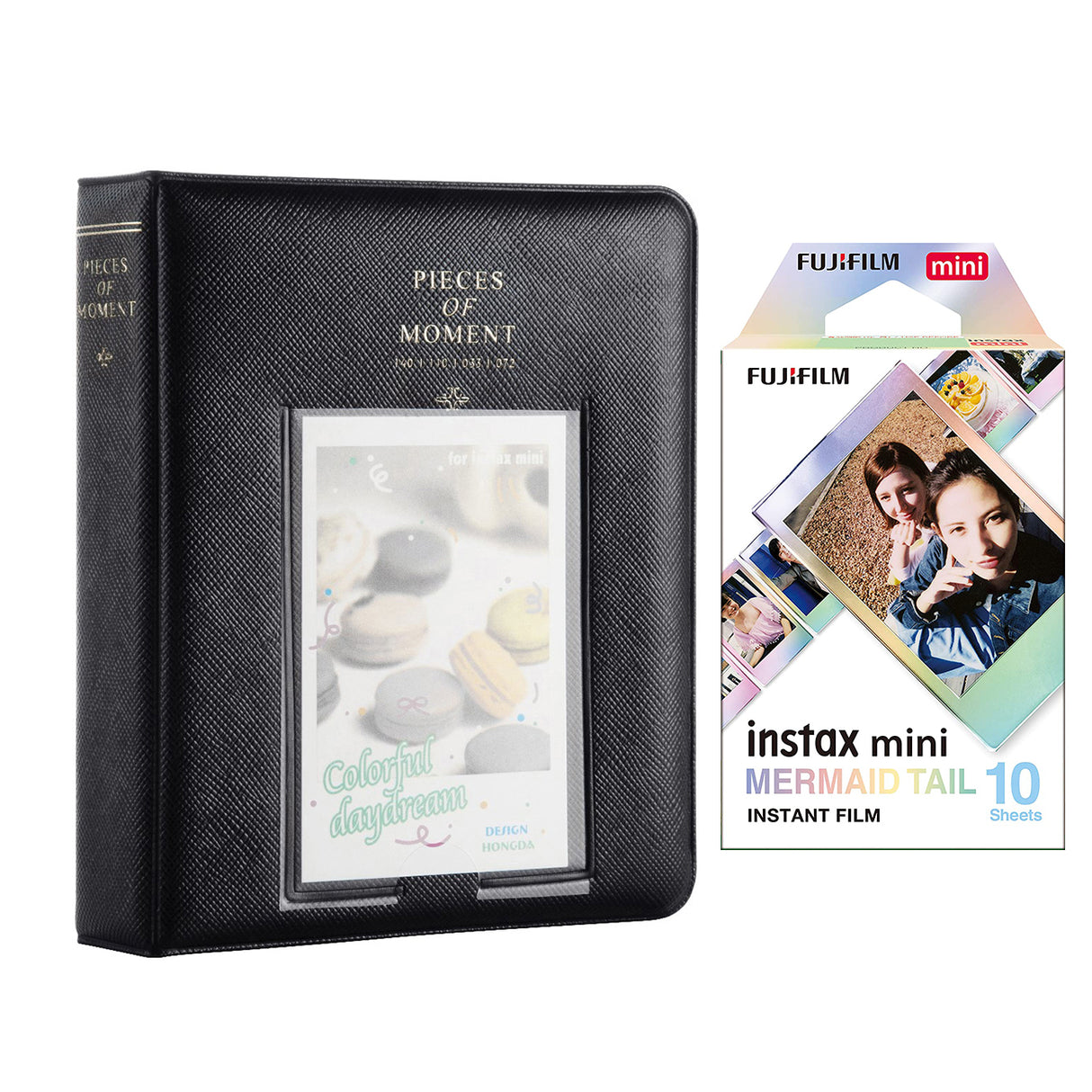Fujifilm Instax Mini 10X1 mermaid tail Instant Film with Instax Time Photo Album 64 Sheets Charcoal grey