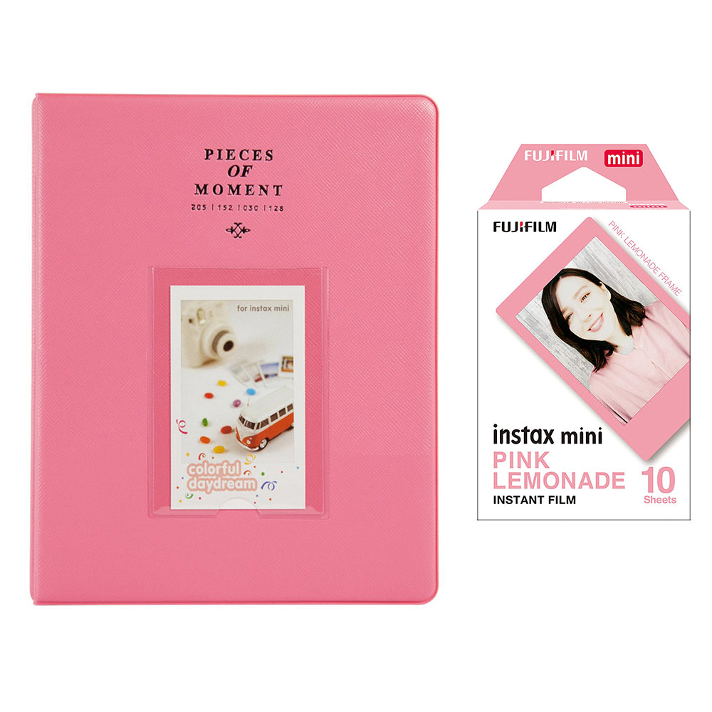 Fujifilm Instax Mini 10X1 pink lemonade Instant Film With 128-sheet Album for mini film Flamingo Pink