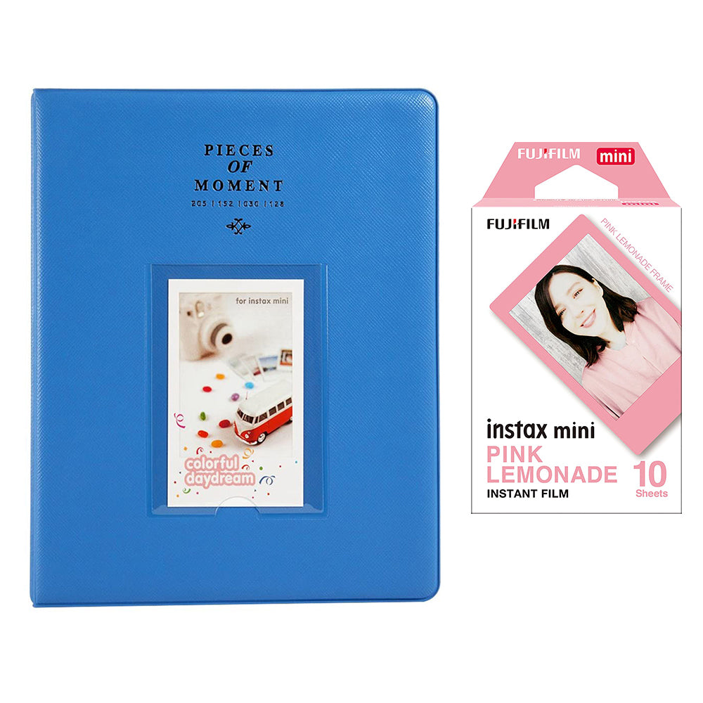 Fujifilm Instax Mini 10X1 pink lemonade Instant Film With 128-sheet Album for mini film Cobalt blue