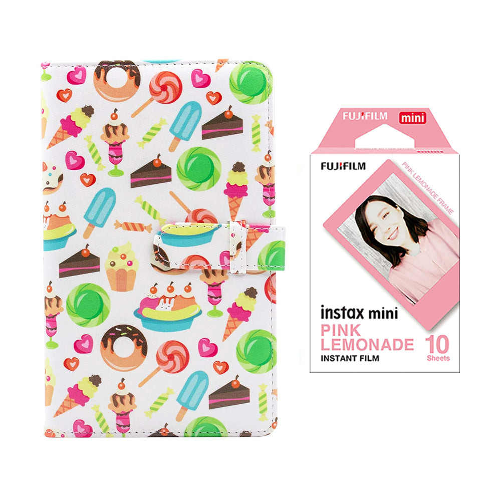 Fujifilm Instax Mini 10X1 pink lemonade Instant Film with 96-sheet Album for mini film Dessert