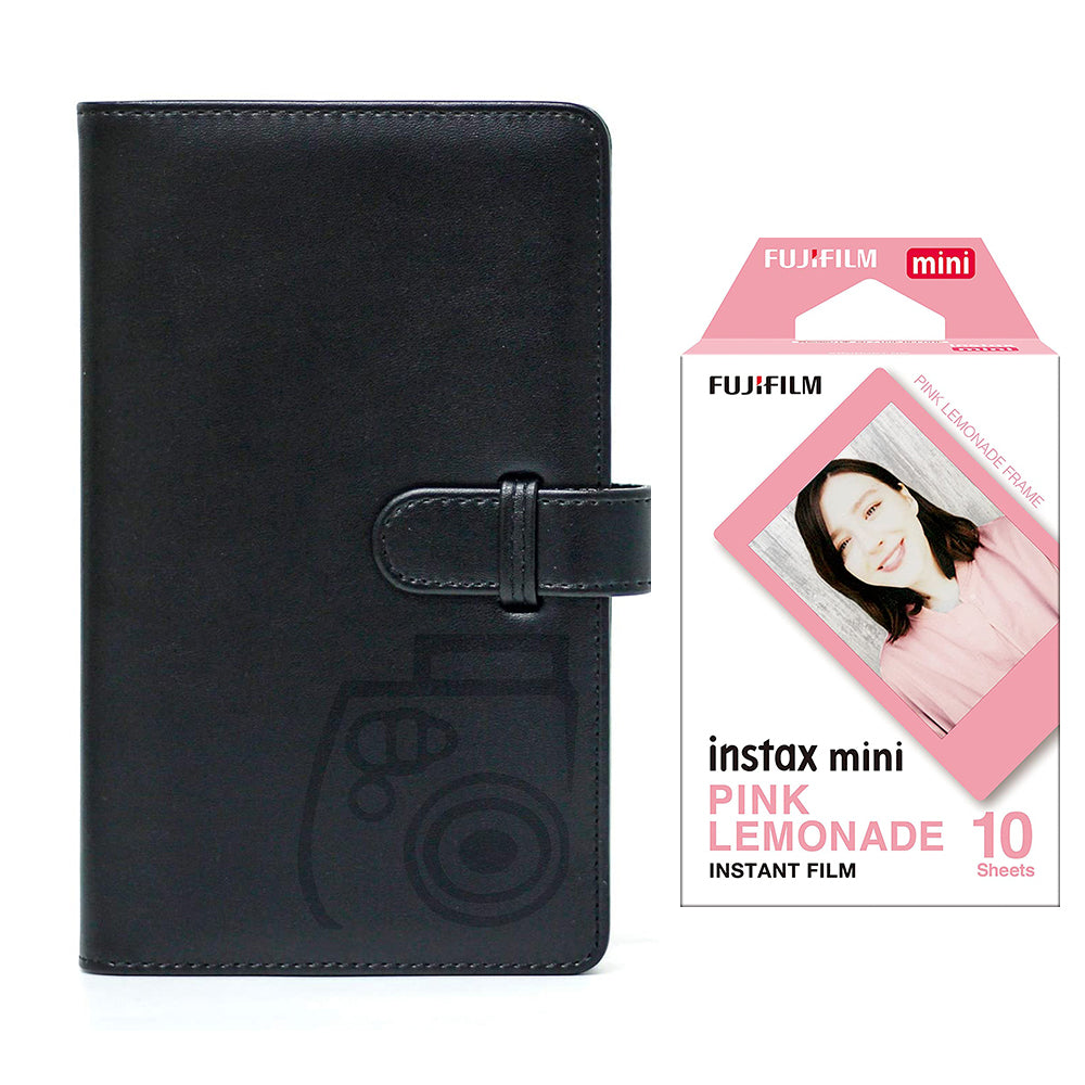 Fujifilm Instax Mini 10X1 pink lemonade Instant Film with 96-sheet Album for mini film Charcoal gray